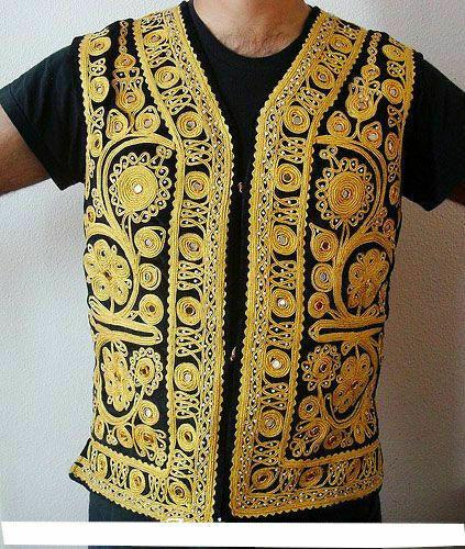 Traditional Afghan-Style Embroidered Waistcoat